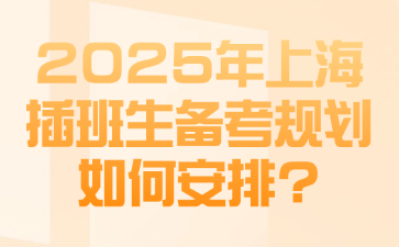 2025年上海插班生备考规划如何安排?